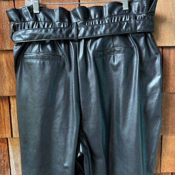 NWT BLANK NYC Black Faux Leather Paperbag Waist in Women's 32 - Picture 10 of 12